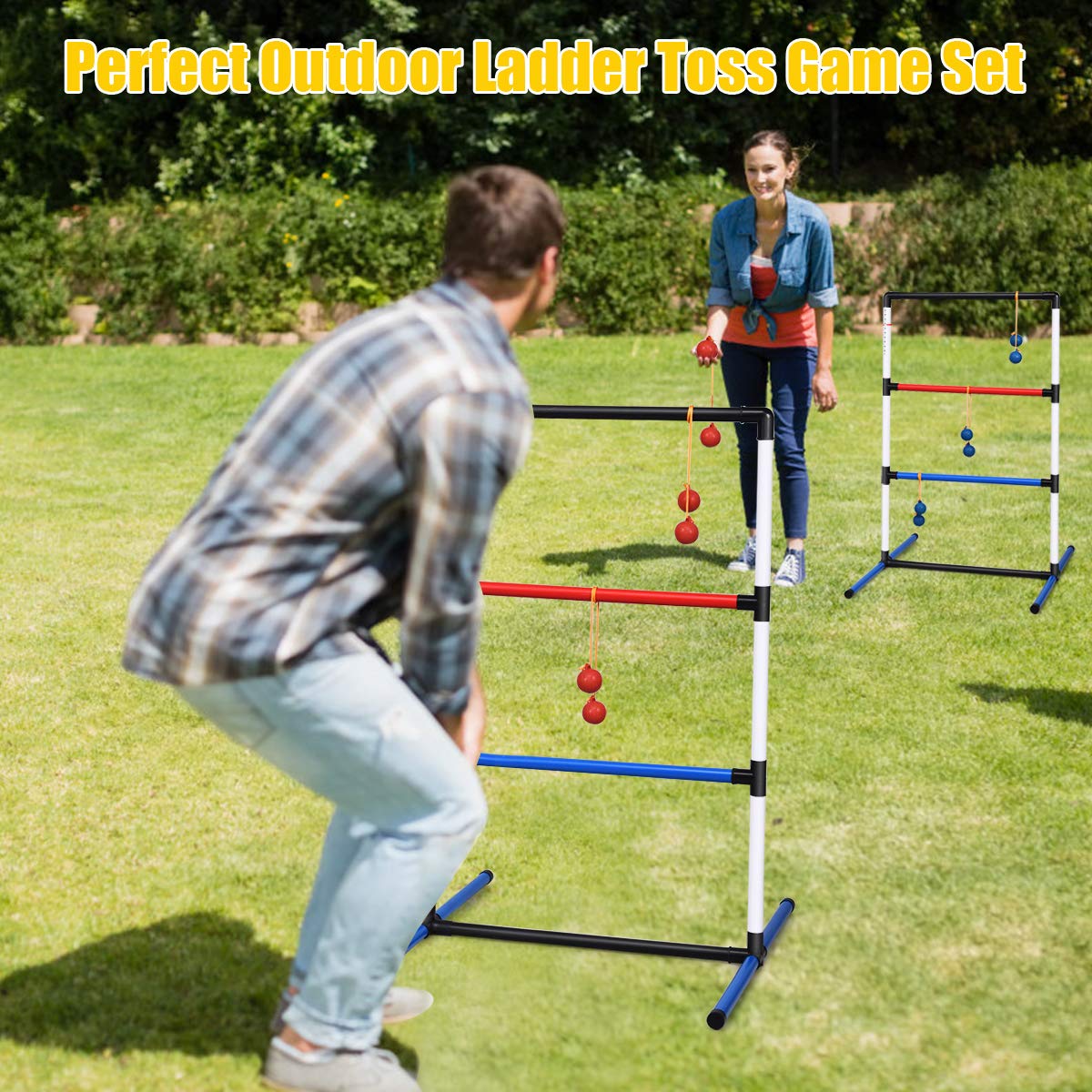Ladder Toss Game Set, Indoor/Outdoor Ladder Ball Toss Game Set - Image 2
