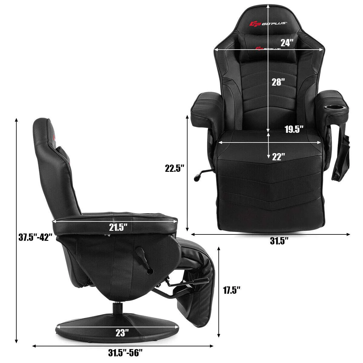 Massage Gaming Chair, Racing Style Gaming Recliner - Image 17