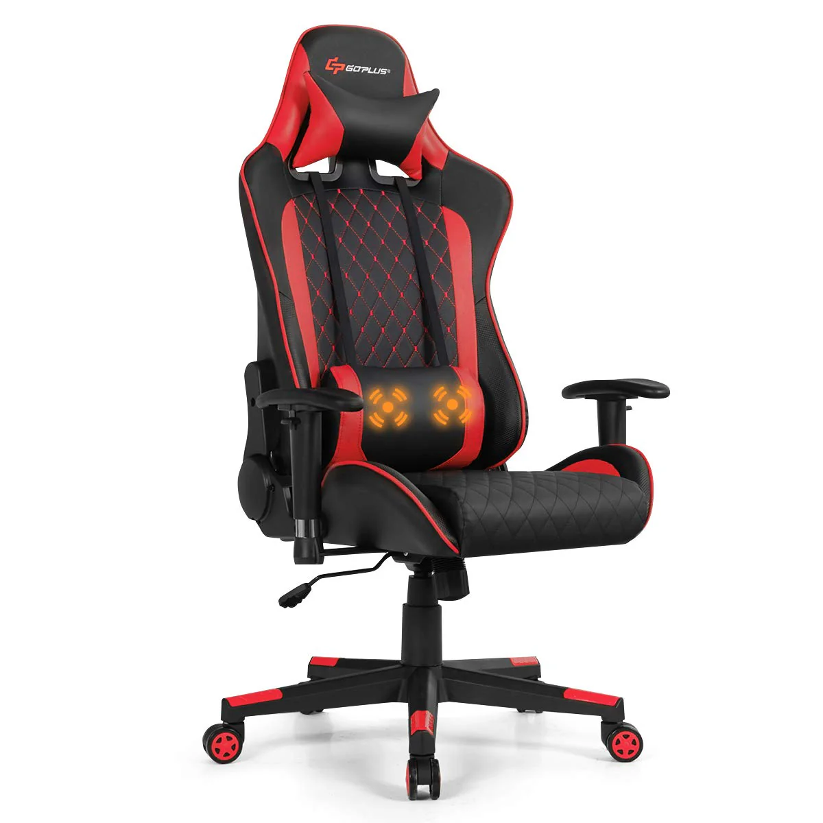 Massage Gaming Chair, Reclining Backrest Handrails and Seat Height Adjustment - Image 10