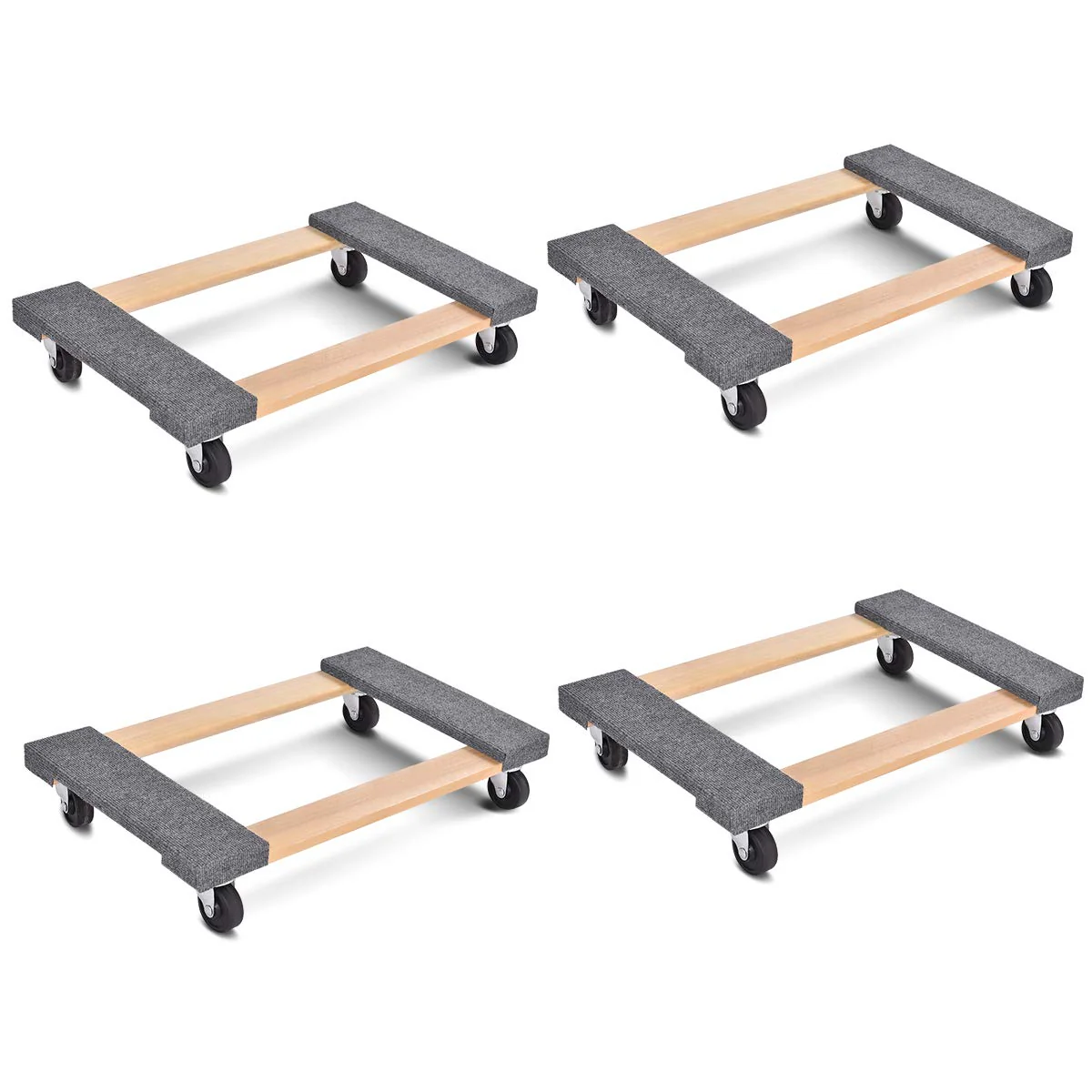 Moving Dolly Heavy Duty Wood Furniture Dllies Movers Carrier (30"x18" with Carpet End) - Image 10