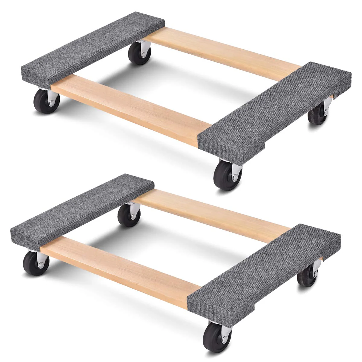 Moving Dolly Heavy Duty Wood Furniture Dllies Movers Carrier (30"x18" with Carpet End) - Image 9