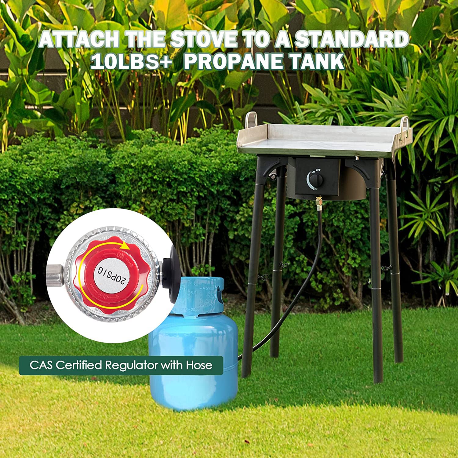 Outdoor 100000 BTU Camp Stove High Pressure Propane Gas Cooker - Image 5