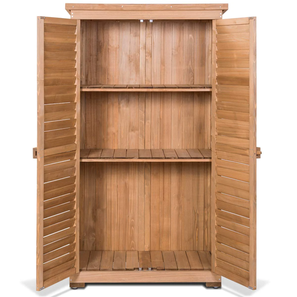 Outdoor Storage Shed Wooden Shutter Design Fir Wood Lockers for Garden Yard - Image 9