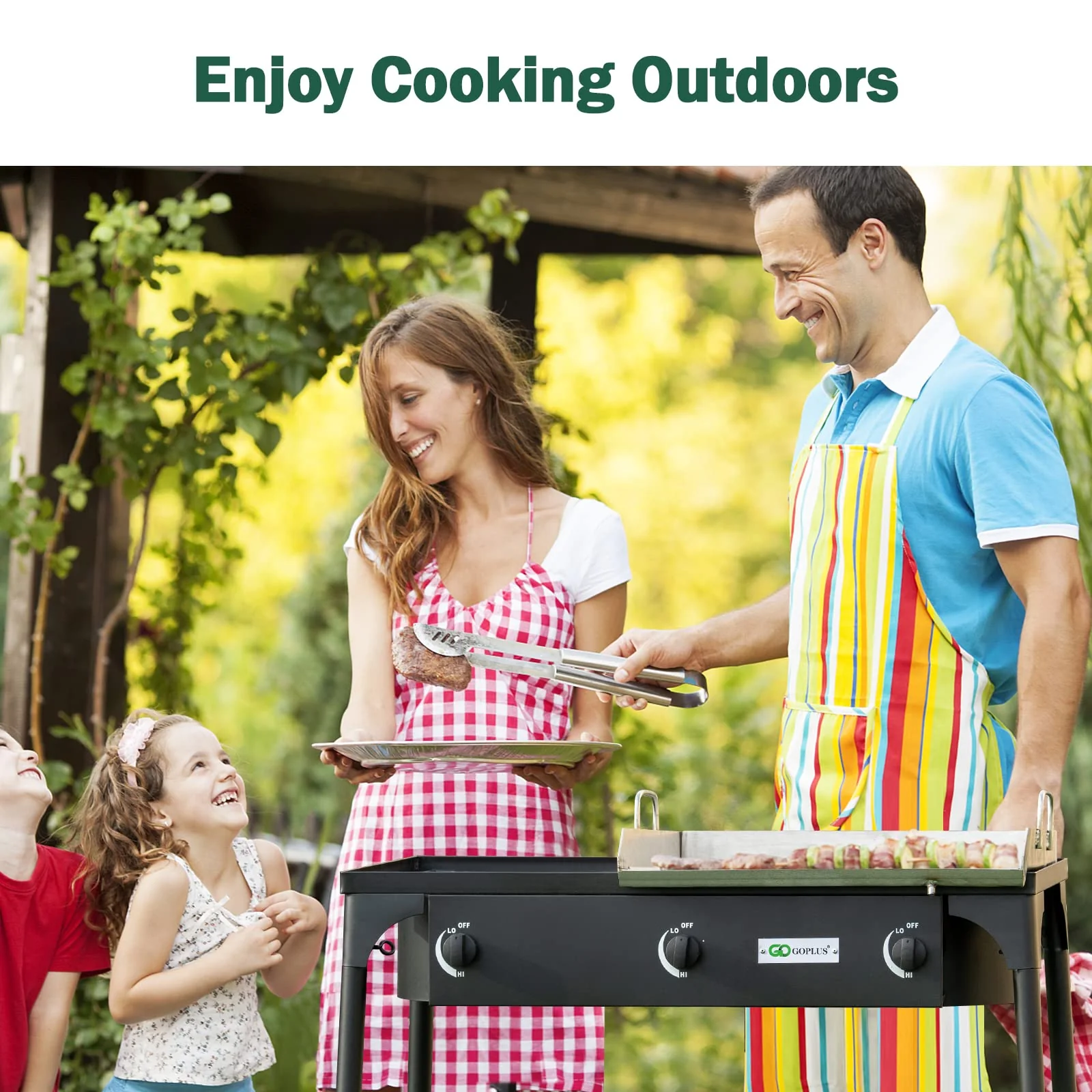 Outdoor Stove Portable Propane Gas Cooker Iron Cast Patio 3 Burner - Image 3
