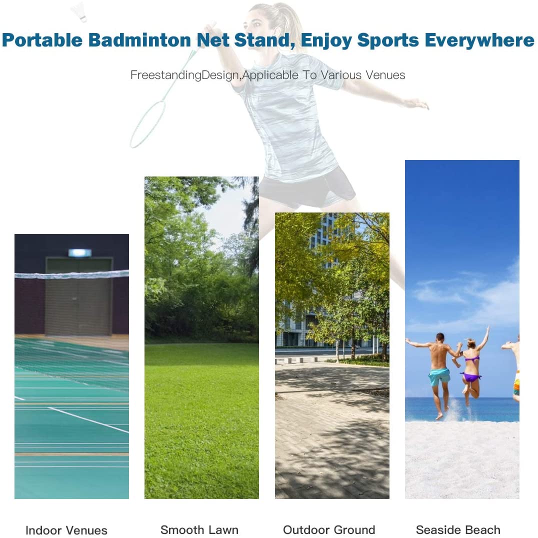 Portable Badminton Net, 2.5' to 5' Height Adjustable - Image 6