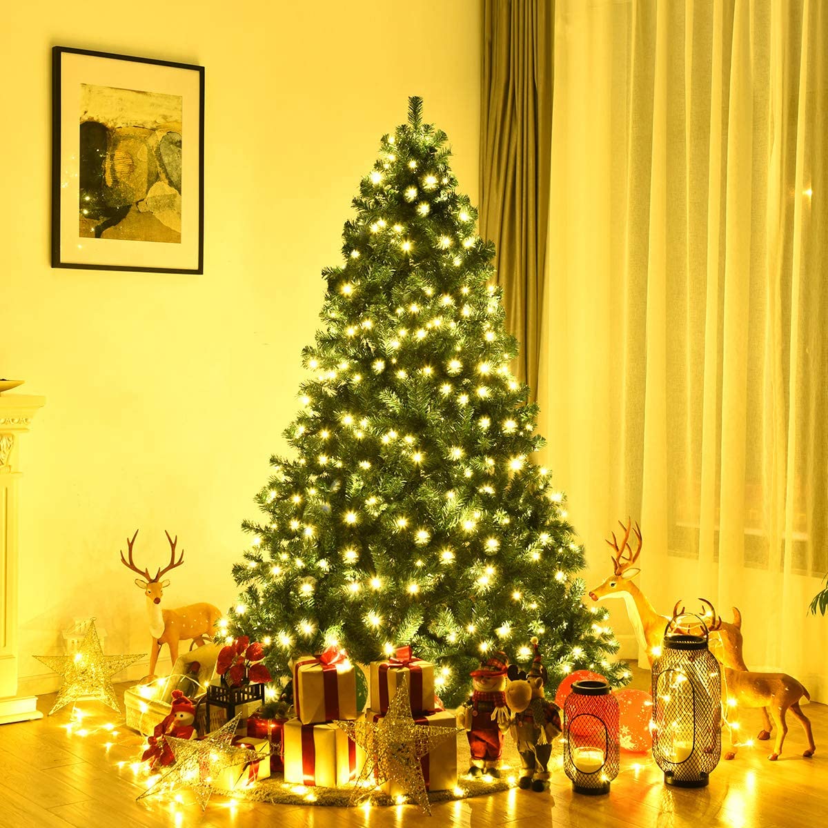 Pre-Lit Artificial Christmas Tree, Premium Hinged Spruce Tree - Image 2