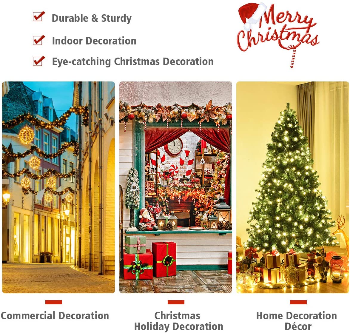 Pre-Lit Artificial Christmas Tree, Premium Hinged Spruce Tree - Image 8