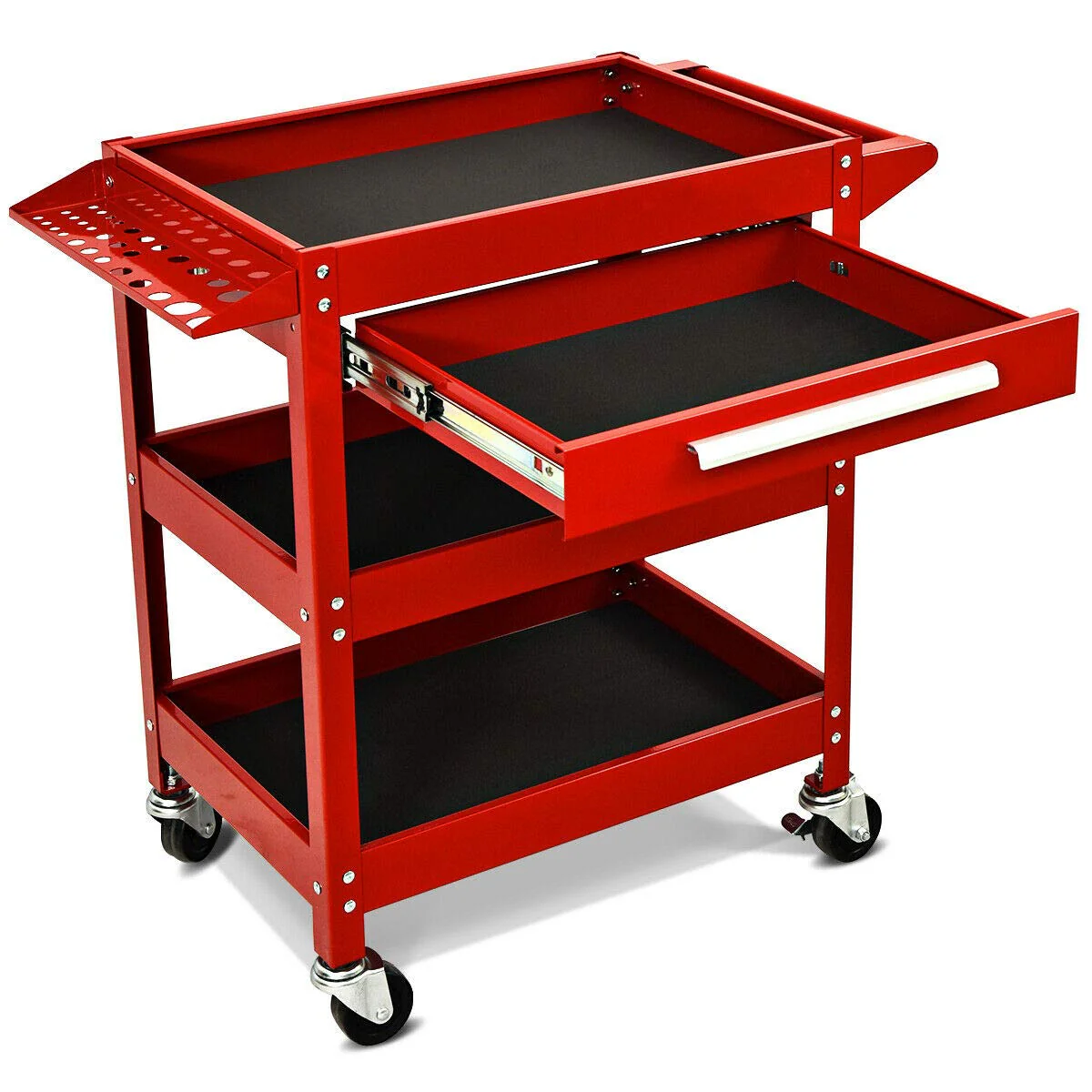 Service Tool Cart Tool Organizers, 330 LBS Capacity 3-Tray Rolling Utility Cart - Image 10