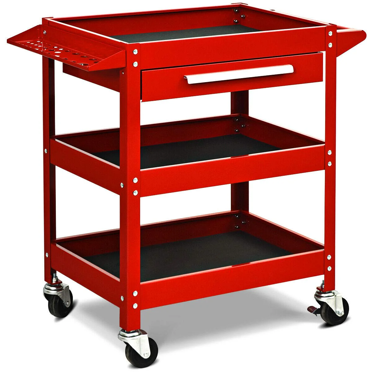 Service Tool Cart Tool Organizers, 330 LBS Capacity 3-Tray Rolling Utility Cart - Image 8