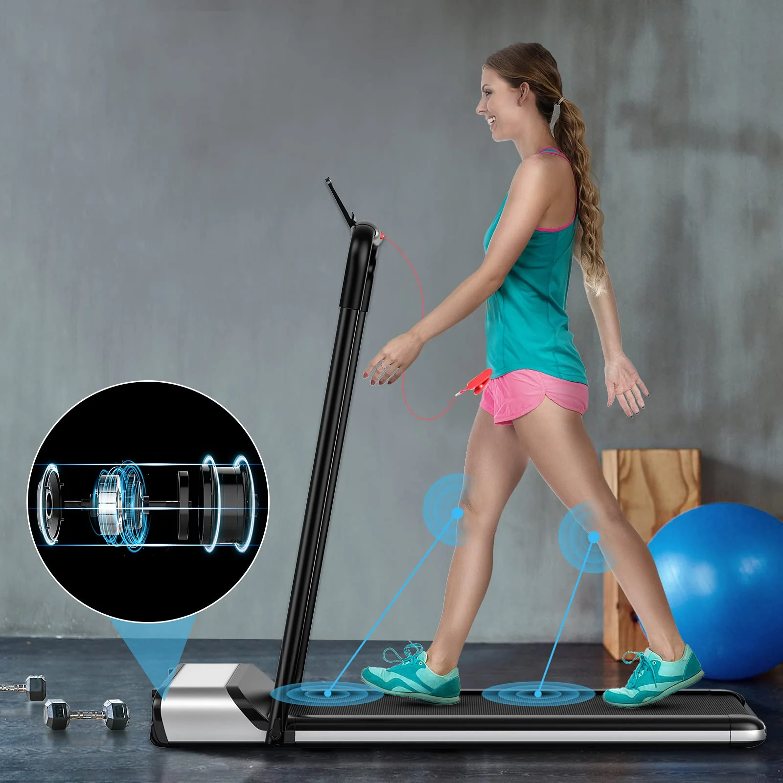 Ultra-Thin Electric Folding Treadmill, Installation-Free Design - Image 2